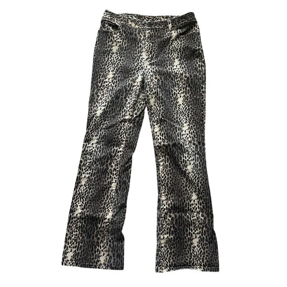 Cami Women’s Leopard Print Flared Pants Brown Black Size 12 Animal Print Trendy - Picture 1 of 6